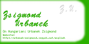 zsigmond urbanek business card